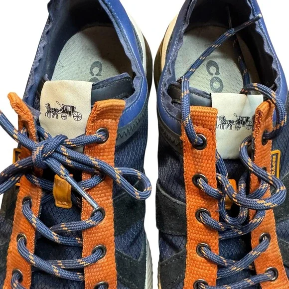 Coach Shoes Mens Size 11 Blue Suede Mesh Comfort‎ Lace Up Sneakers G4939 - Picture 3 of 11